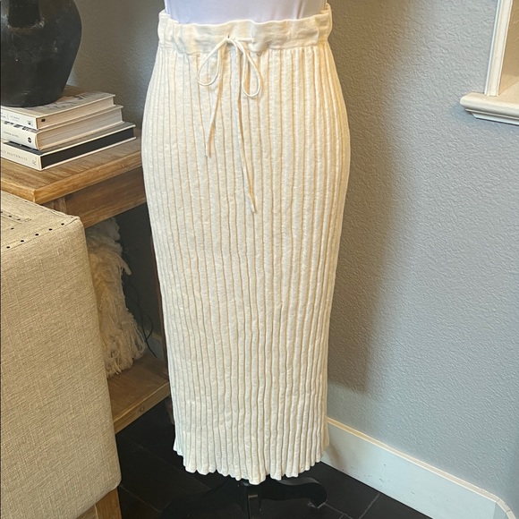Free People Beach Veda Linen Blend Sweater Ribbed Midi Skirt – Size Medium - Picture 4 of 10